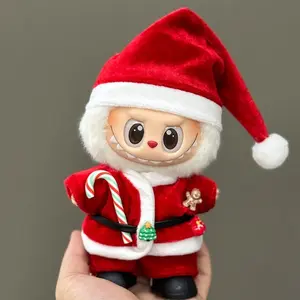 Premium Labubu Doll Fashion Set with Christmas Costume for Holiday Decor Versatile Outfits and Accessories Perfect for Collectors and Doll Enthusiasts