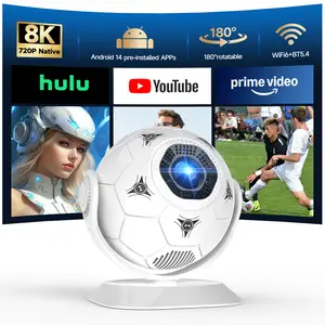 Magcubic 2026 Soccer-Themed Mini Projector, Portable Projector With WiFi 6 and Bluetooth 5.4, 8K Support, Auto Keystone, 180° Rotatable, Android 14 Smart Projector For Movie Home Theater HY300F #SummerWins #DealsForYouDays Football summerwins