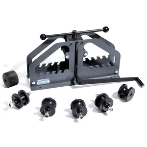 VEVOR Tube Roller Bender, Max 1-1/2 Manual Tube Pipe Roller Bender with 6 Dies, 360 Copper Aluminum Pipe Bending Tool for Square, Round Tube Flat Bar, Ideal for HVAC Air Conditioning Auto Repair