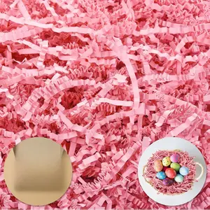 Shredded Paper For Gift Baskets, 1/2LB (8 oz) Crinkle Paper Filler, Pink Mother's Gifts Day Baskets Grass, Crinkle Cut Papers Shred For Birthdays, Weddings,Boxes Bags, Basket Filler ,Anniversaries,Gift Wrapping