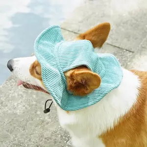 Cute Corduroy Pet Hat with Ear Holes, Outdoor Sun Protection Pet Hat, Pet Supplies for Small Medium Large Dogs & Cats