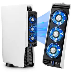 Cooling Fan For PS5 with LED Light,Efficient Cooling System for PS5 Disc/Digital Cooler,Compatible with PlayStation 5 Digital & Discs Edition,for PS5 Pro Digital/Discs Edition,cooling fan For PS5 slim Disc/Digital