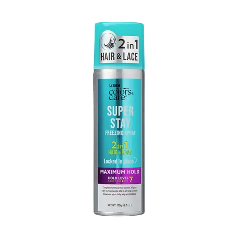 Kiss Colors & Care Super Stay Freezing Spray Maximum Hold, 6 oz.