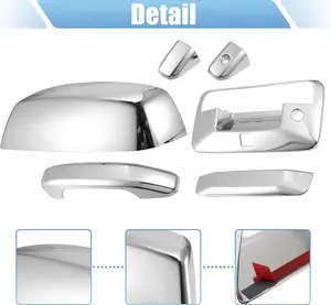 Chrome Plated Top Half Mirror Cover Caps Door Handles Tailgate Cover w/Camera Hole For Chevrolet Silverado For GMC Sierra 1500 2500 3500 2014-2018