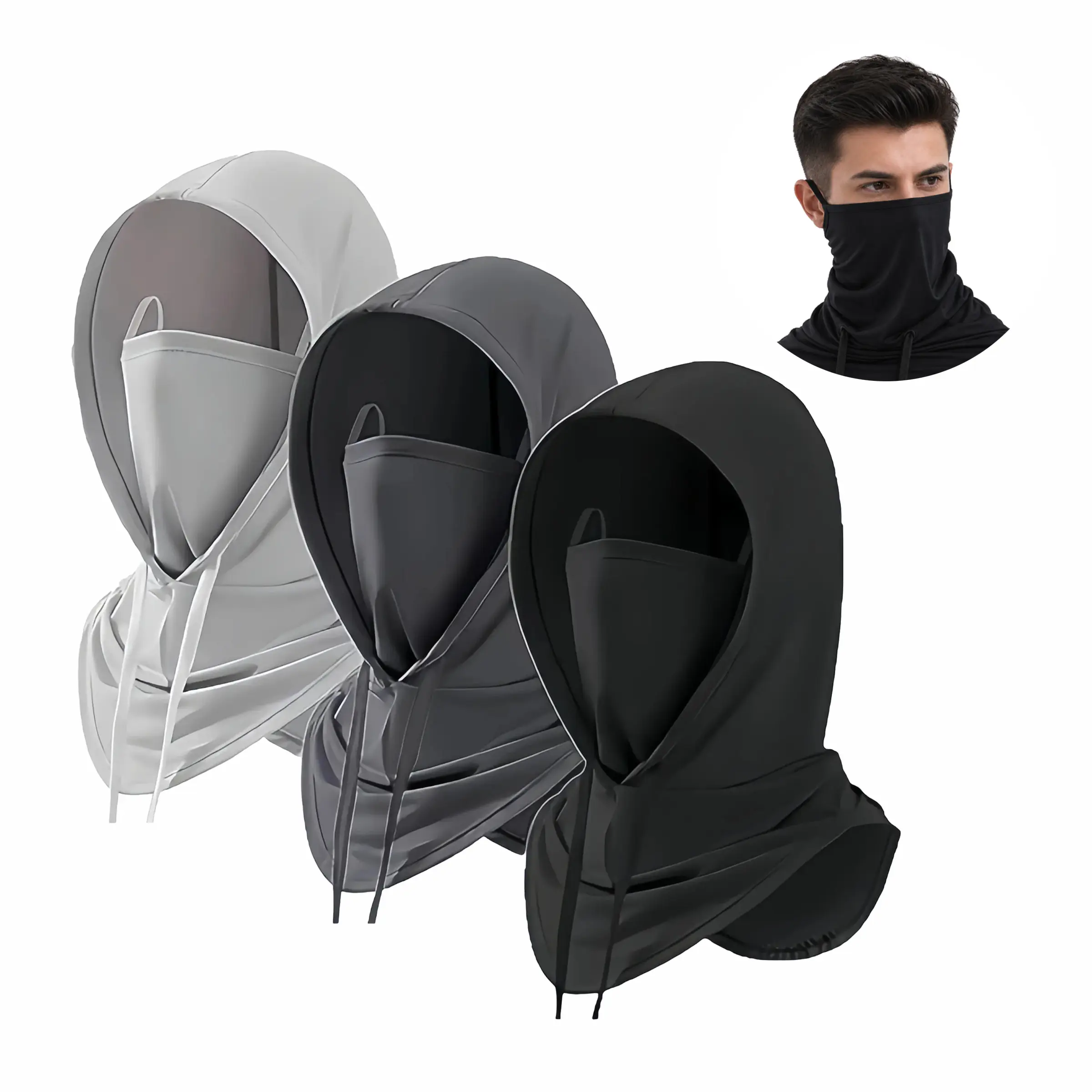 1-3Pcs Sporty Face Covers & Mask Summer Balaclava, Sun Protection Cooling UV-Protective Breathable Neck Cover for Cycling, Fishing, Men & Women Outdoor Sports