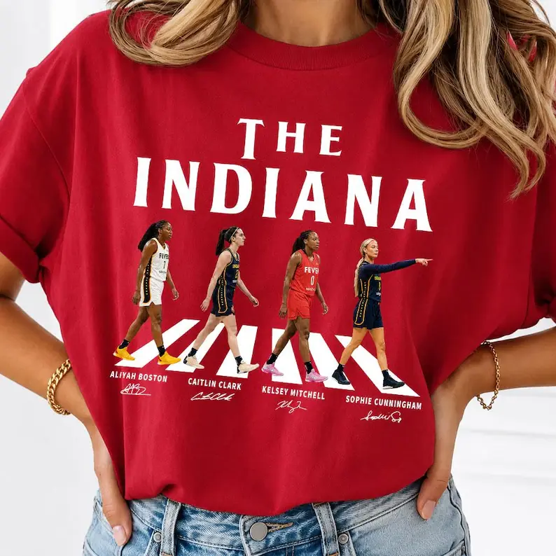 Indiana Basketball Women Walking Road Funny Shirt, Clark Sophie Cunningham Shirt