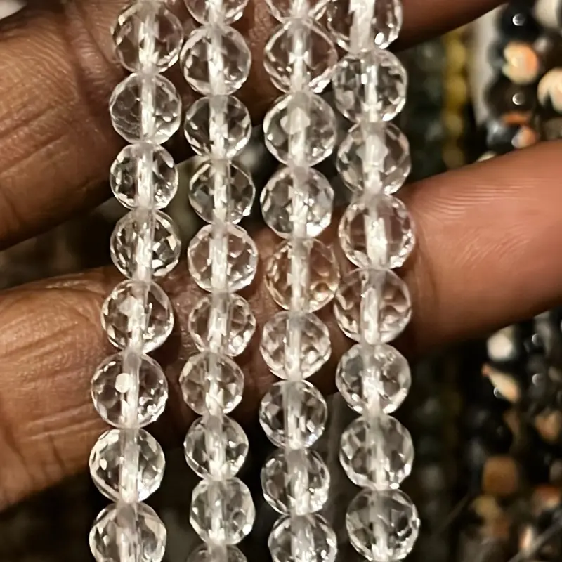 Faceted clear quarts