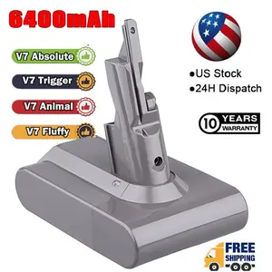 21.6V 6400mAh V7 Replacement Battery Compatible with SV11 V7 Motorhead Animal Trigger HEPA/Absolute Handheld Vacuum Cleaners（Not Fit V6, V8, V10）