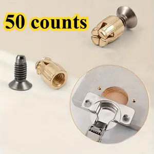 50-Piece Reusable Hinge Expansion Plug Kit, Door Panel Fastener Repair, Furniture Hardware Set, Embedded Installation, Durable Parts, Rust-Resistant