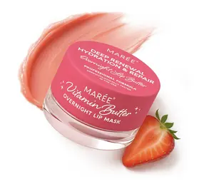 Lip Sleeping Mask MAREE with Hyaluronic Acid & Collagen Nourishing Moisturizing Overnight Lip Butter Hydrating Lip Balm 0.7 OZ