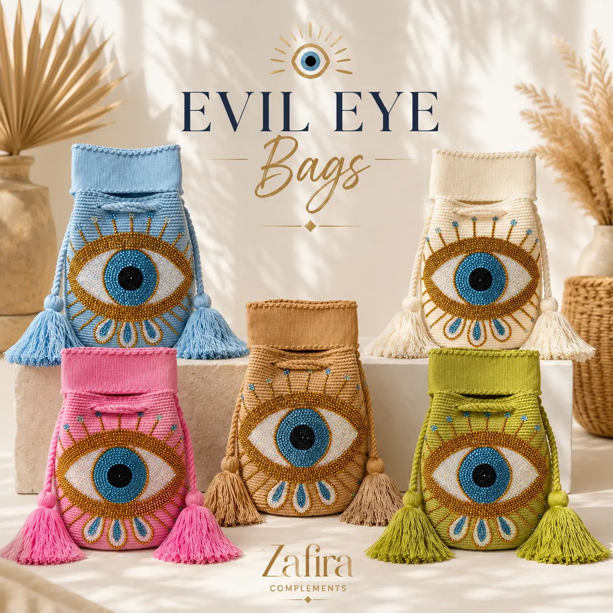 Evil eye bag Wayuu medium