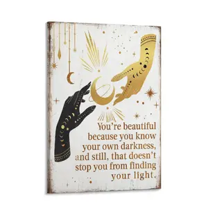 Boho Witchcraft Wall Art - Gothic Witchy Room Decor - Inspirational Positive Quotes for Women - Encouraging Gifts - Shabby chic Celestial Wicca Wiccan Witch Motivational poster