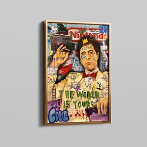 Al Pacino Scarface Pop Art , 'The World is Yours' Banksy Style Graffiti Wall Art, Perfect Gift for Fans