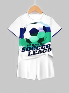 Kids Premier League Football Print Short Sleeve & Shorts Loungewear Set