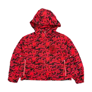 Saint Vanity Nylon Hooded Jacket Red Tiger Camo