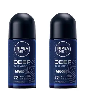 Nivea Men Deep Darkwood Roll On 50 ml Antiperspirant Deodorant with Long-Lasting Protection Against Sweat and Odor - Body Care