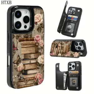 Floral Smartphone Casing - Handheld Cellphone Accessory with Card Slot for Bank/Public Transport Cards, Compatible with iPhone 17/16/15/14/13/12, Great Holiday Gift for Loved Ones