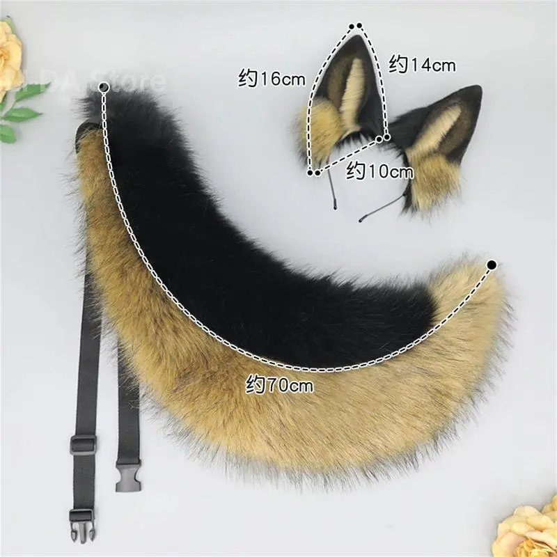 2Pcs/setAnimalFursuitEarsTailHalloweenPartyCosplayHeadwearPlushBeastWolfTailsFoxEarsHairBandFurryDogCOSTail Clothes Costumes 2Pcs/setAnimalFursuitEarsTailHalloweenPartyCosplayHeadwearPlushBeastWolfTailsFoxEarsHairBandFurryDogCOSTail Clothes Costumes