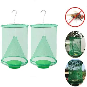 Dropship 2pcs Fly Catcher Killer Pest Control Reusable Hanging Flytrap Cage Net Traps Garden Hanging Flycatcher