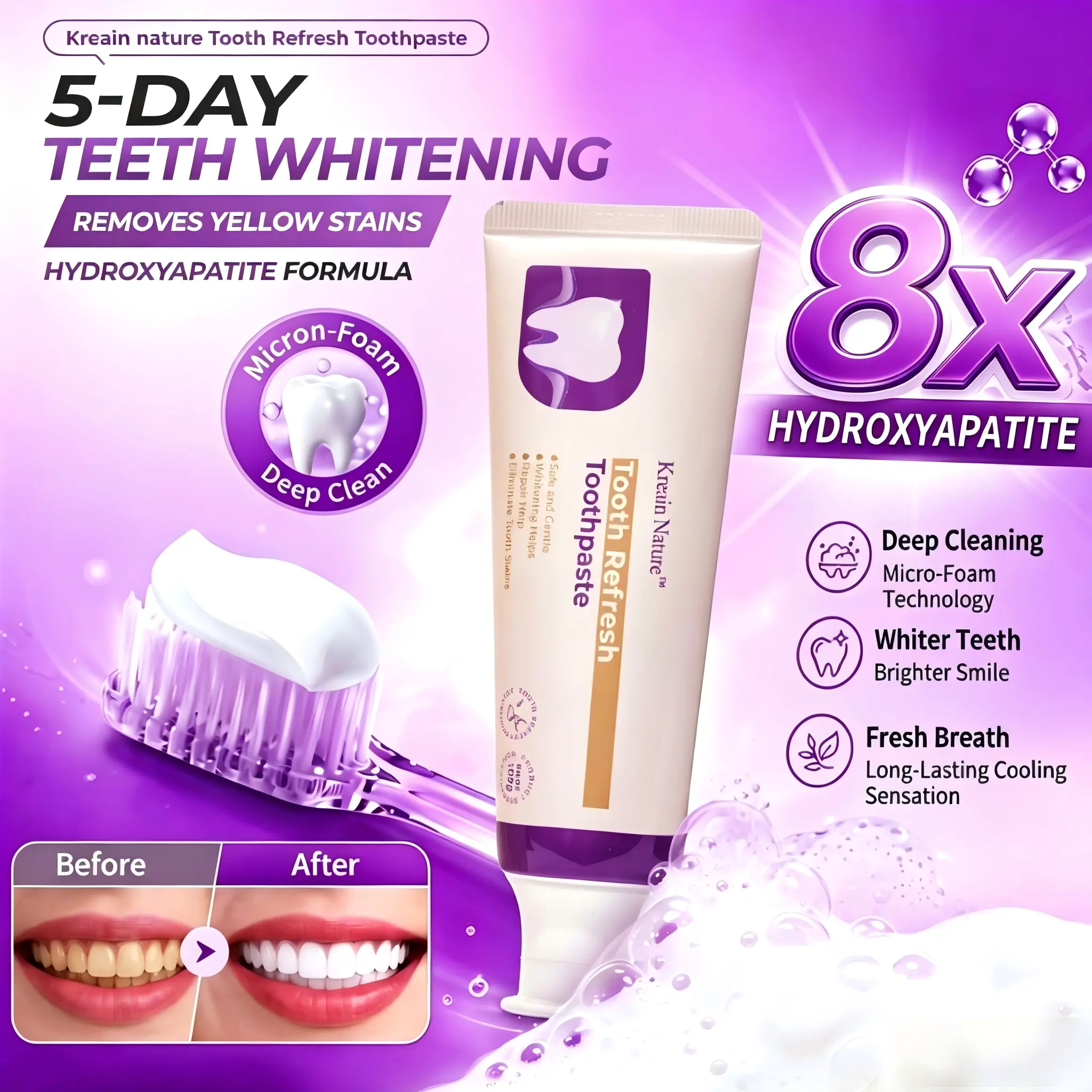 【Buy 1 Get 1 Free】Kreain Nature 4 Oral Care Toothpaste, fresh breath, prevent tooth loss, natural ingredients, gentle care#DealsForYouDays#summerwins