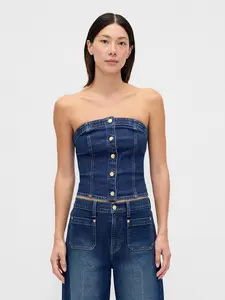 Gap Women's Denim Strapless Crop Vest