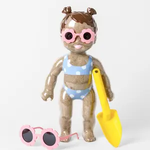 Sandy Beach Kit - Periwinkle - Fill with Sand, Pom-Poms, and more for Imaginative Learning, Floor Game