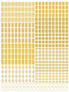 Metal Hair Braiding Rings & Cuffs Set, Hip-hop Punk Style Hollow-Out Dreadlock Beads for Women and Girls, DIY Braid Jewelry Accessories