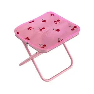 Portable Foldable Handbag Stool Outdoor Small Seat Student Chair Queueing Helper Picnic Bench Fishing Chair Metal Material Collapsible Stool Camping Furniture Camping Chair