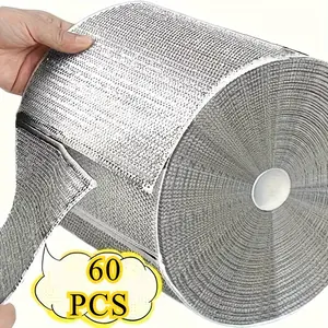60 pieces of environmentally friendly and reusable mesh cleaning cloth - woven polyester scratch free scrubbing cloth, suitable for kitchens, bathrooms, and restaurants - ideal for removing grease and dirt