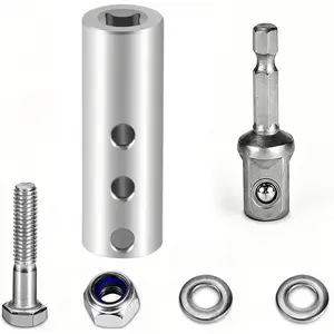 Upgraded Stainless Steel Trailer Jack Drill Adapter - 1/2 Inch Socket Bit, Compatible with 1 Inch Jack Drive Shaft for Top Wind Trailer Crank