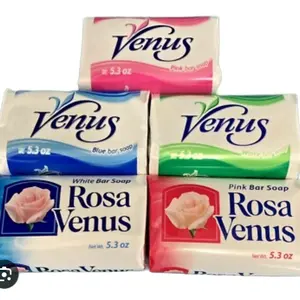 Venus Rosa Venus Bar Soap  pack of 6 - Pink & White Options Available - 5.3 oz Each - Pink Bar Soap Included