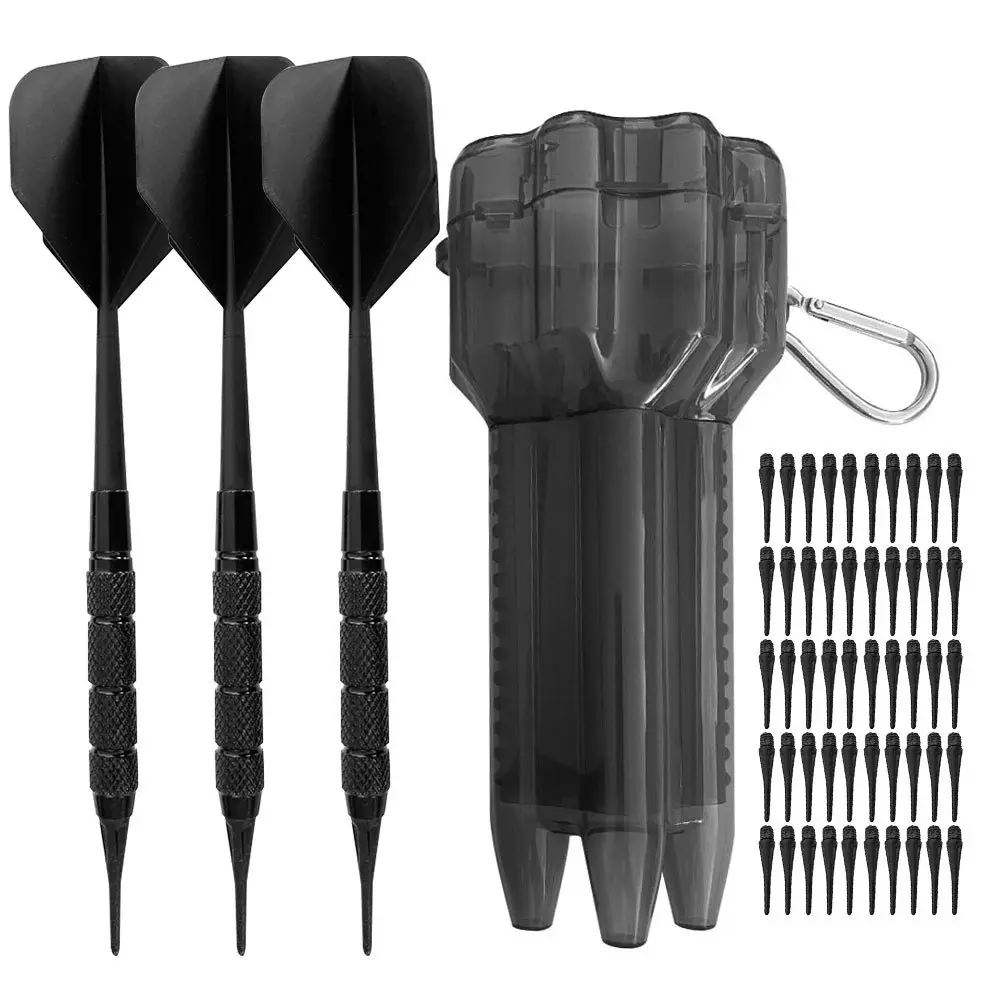 Soft-tip dart set, 2BA threaded one-piece dart flights and dart case, Darts sets, Darts Gear