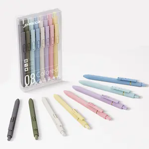 Colored Gel Pens 8ct Assorted Colors Black gel pens 0.7mm Tip for Smooth Writing, Coloring, Drawing, and Journaling Office Stationery Supplies mothersdaygift