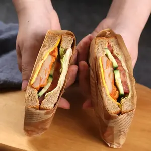 50pcs/100pcs, Food Wrapping Paper (10"*10"), Kraft Paper, Cooked Paper Sandwich Packaging, Food Basket Liner, Oil-proof Packaging, Suitable For Pastries, Biscuits, Fried Snacks, Bakeries, Restaurants, Parties, Household Kitchen Accessories