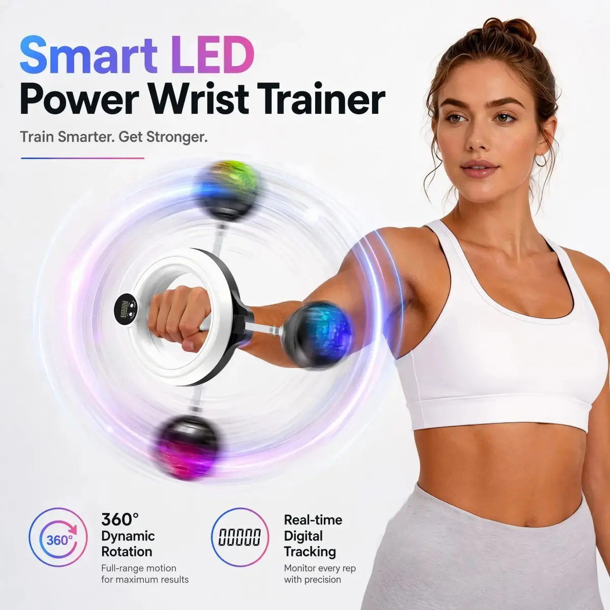 360° Rotating Wrist-Forearm Grip Strengthener, Multifunctional Strength Training Home Fitness Tool - Portable Home Fitness Equipment for Arms, Shoulders, No Gym Required, Multifunctional Fitness Equipment