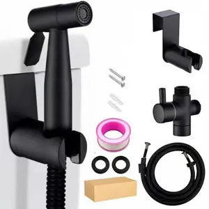 Handheld Toilet Washbasin For Toilet Spray With Adjustable Water Pressure Control, With Hose For Washing, Stainless Steel Brushed Nickel Cloth Diaper Washing Bathroom Modern bidet