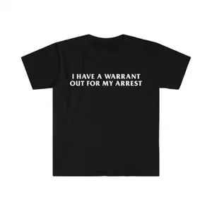 Funny Y2K TShirt - I Have a Warrant Out for My Arrest 2000's Celebrity Inspired Tee - Gift Shirt, Adult funny T-shirt, Gift for Woman and Man