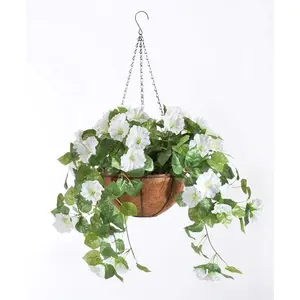 Terra 10 in. Weave Hanging Plant Hanger Basket, Light Terracotta Pots for Home Improvement and Garden Supplies, Hanging Flowers Basket
