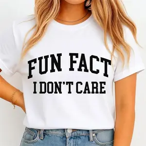 Fun Fact I Don’t Care Sweatshirt – Bold Sarcastic Quote in College Font , Funny Attitude Design , Minimalist Graphic Style , Unisex Fit , Streetwear Look , Chill Gift for Introverts Casual Womenswear Crewneck
