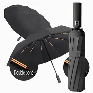 Large Automatic Folding Outdoor Umbrella, Windproof and UV Resistant Business Gift Umbrella, Durable and Compact Design for Rain or Shin