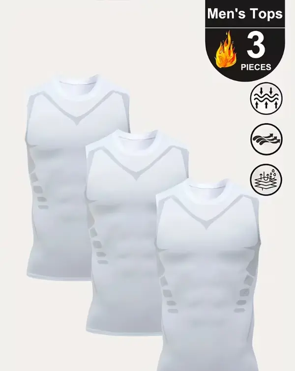 Men's 3Pcs High-Performance Compression Tank Tops Ultra-Compressive Moisture-Wicking Breathable Quick-Drying Base Layer for High-Intensity Workouts Basketball Training