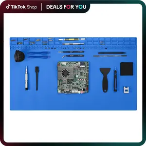 Kaisi Extra Large Soldering Mat 27.6''x15.7'' Oversized 932°F Heat Resistant Silicone Repair Pad, Workbench Mat for Electronics Phone Watch Laptop BGA Soldering Iron - Blue