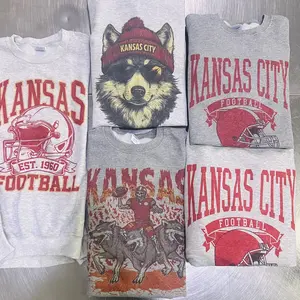 Kansas City Football Graphic Tee Vintage Football Kansas Sweatshirts Unisex Casual Sports Kansas City Shirt Fit Womenswear