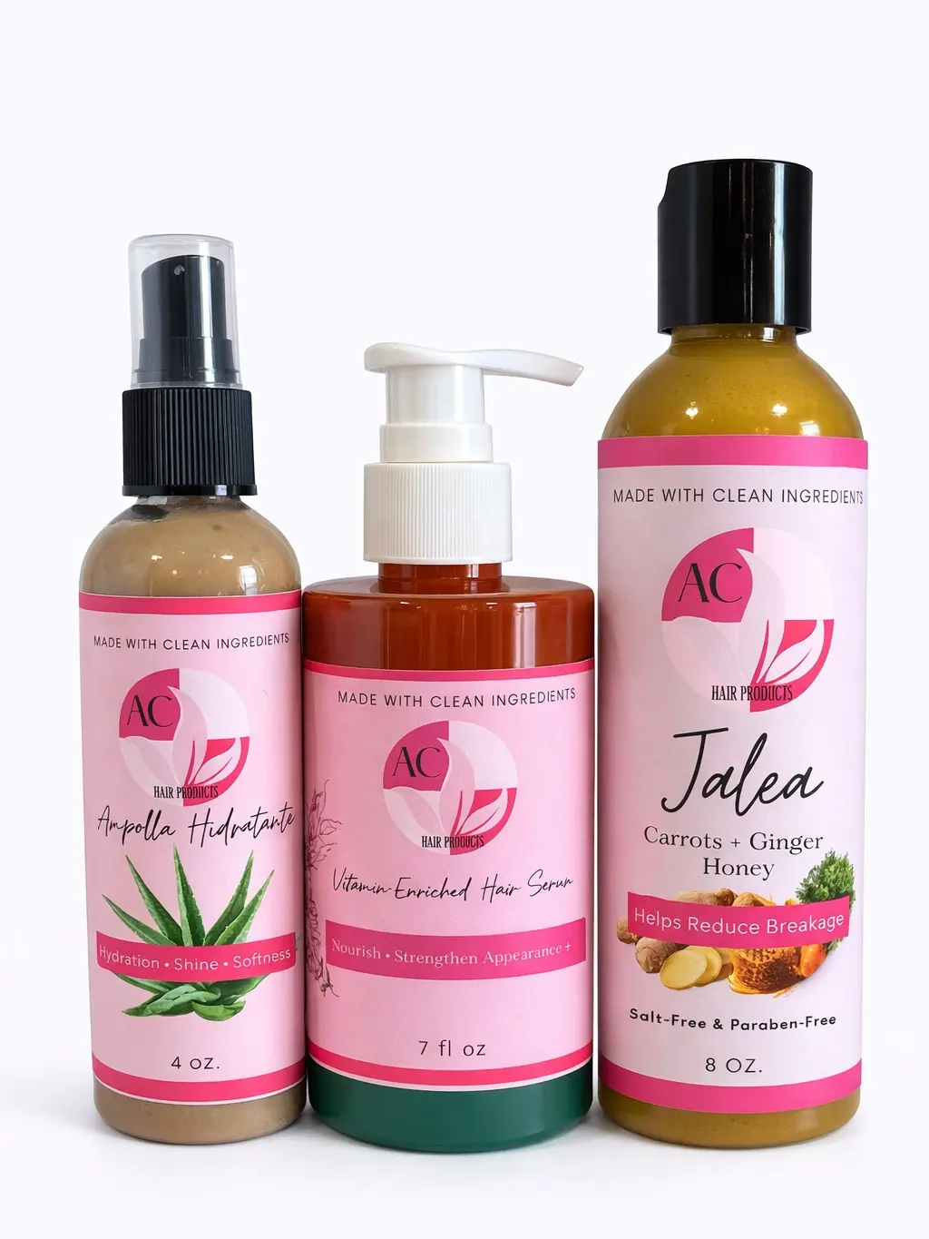 AC Naturals Rosemary & Ginger Hydration & Shine Set for Adults - Dry Hair-Targeted Liquid Deep Conditioner, Restore-Boosting Hair Products with Mel (Honey) Extract