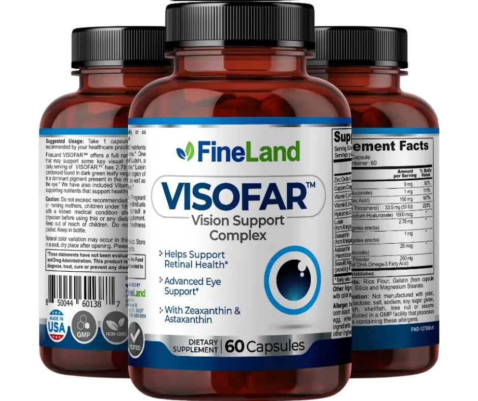 FineLand VISOFAR Helps Support Retinal Health, Lutein+EPA & DHA+Vitamin C Healthcare Fitness