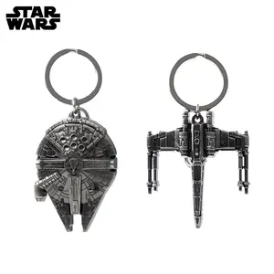 1PC Star Wars Officially Licensed Mandalorian Millennium Falcon X-Wing Pewter Keyring Zinc Alloy Metal Key Rings Durable Keychain DIY Crafts Bags Accessories Bag Clip Friend Gifts Christmas Present