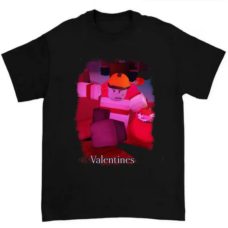 Roblox Valentine Gamer Heart Cute Character Game Parody Graphic T-Shirt