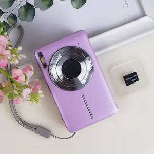 Fall New Arrivals | CAMKORY Portable Pocket Vlogging Camera with 32GB SD Card & Wrist Strap, Self Timer, Anti-Shake, 16X Digital Zoom, FHD Digital Point & Shoot Camera for Daily Photography, Perfect Holiday Gift for Adults, Teens & Kids【Lavender Purple】