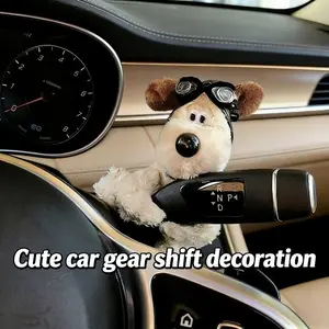 New Cute Dog Car Gear Shift Cover, Universal Fit for Cars SUVs Trucks, Soft Plush Puppy Figurine Shift Knob Decor & Wiper Accessory, Car Accessories, Cute Auto Interior Ornament for Women Men, Ideal Gift for Dog Lovers