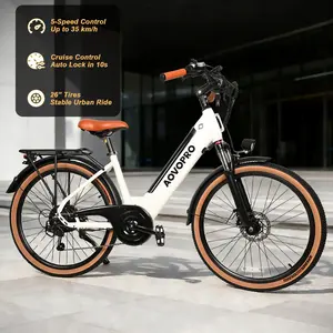 AOVOPRO 26’’  Electric Bike | Peak Power 750W | Top Speed 22 mph | Range 25–35 miles | High-Carbon Steel Frame | Removable Battery | Dual Power-Cut Brakes | All-Terrain Tires
